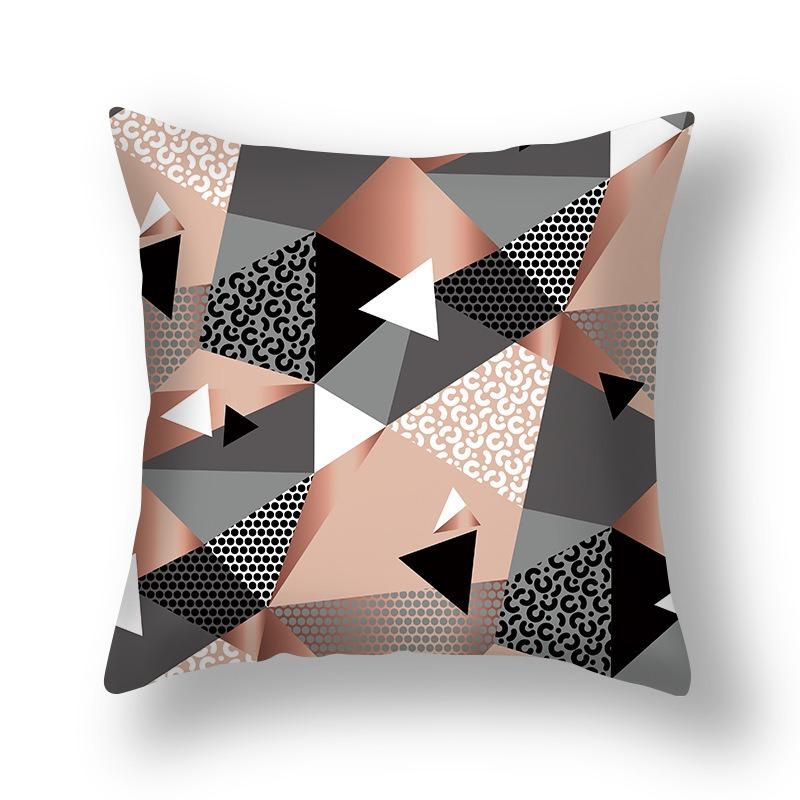 Simple Style Geometric Linen Pillow Case Home Sofa Decoration Bedside Lumbar Pillow Cushion