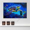 Blue Sea Turtle Canvas Painting Whale Wall Art Sealife Grizzly Bear Catching a Fish Posters Prints for Kidsroom Decoration