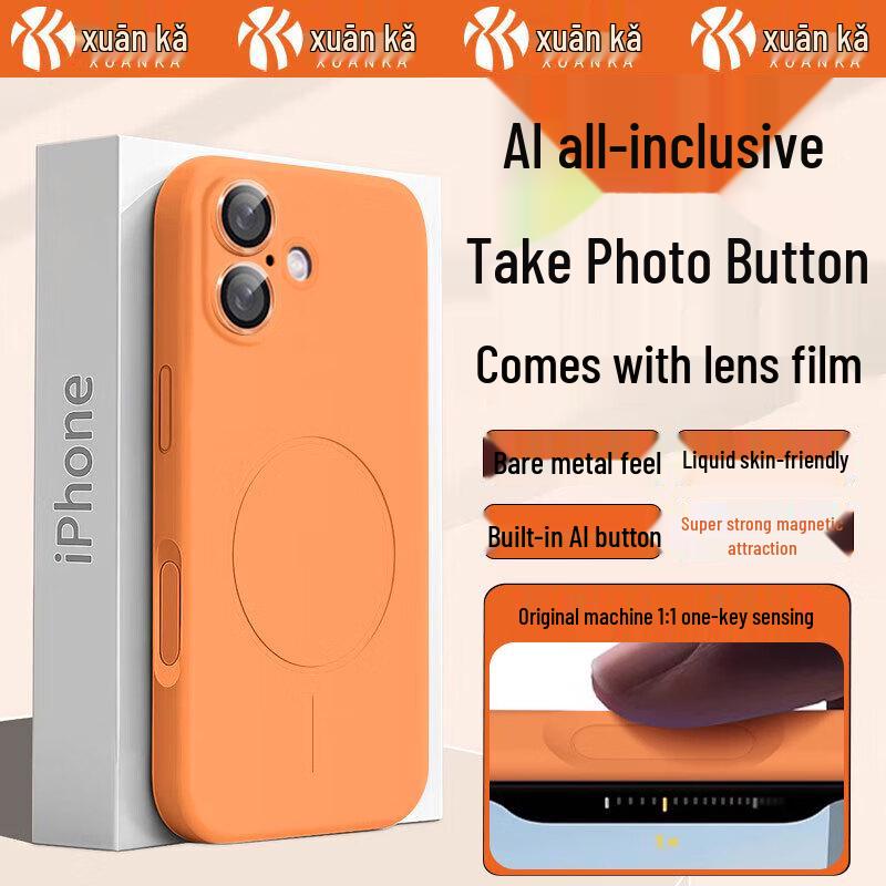 XuanKa MagSafe Liquid Silicone iPhone Case with Lens Protector