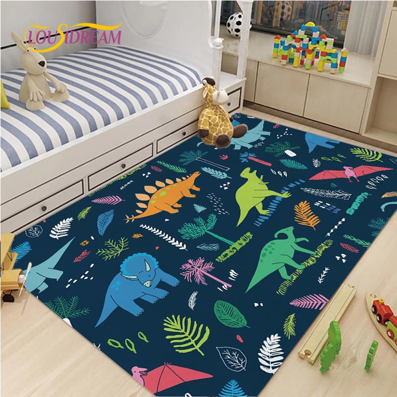 Cute Cartoon Dinosaur Carpet for Living Room Bedroom Rugs Kitchen Kids Door Unslip Floor Mat Birthday gift photography props Rug