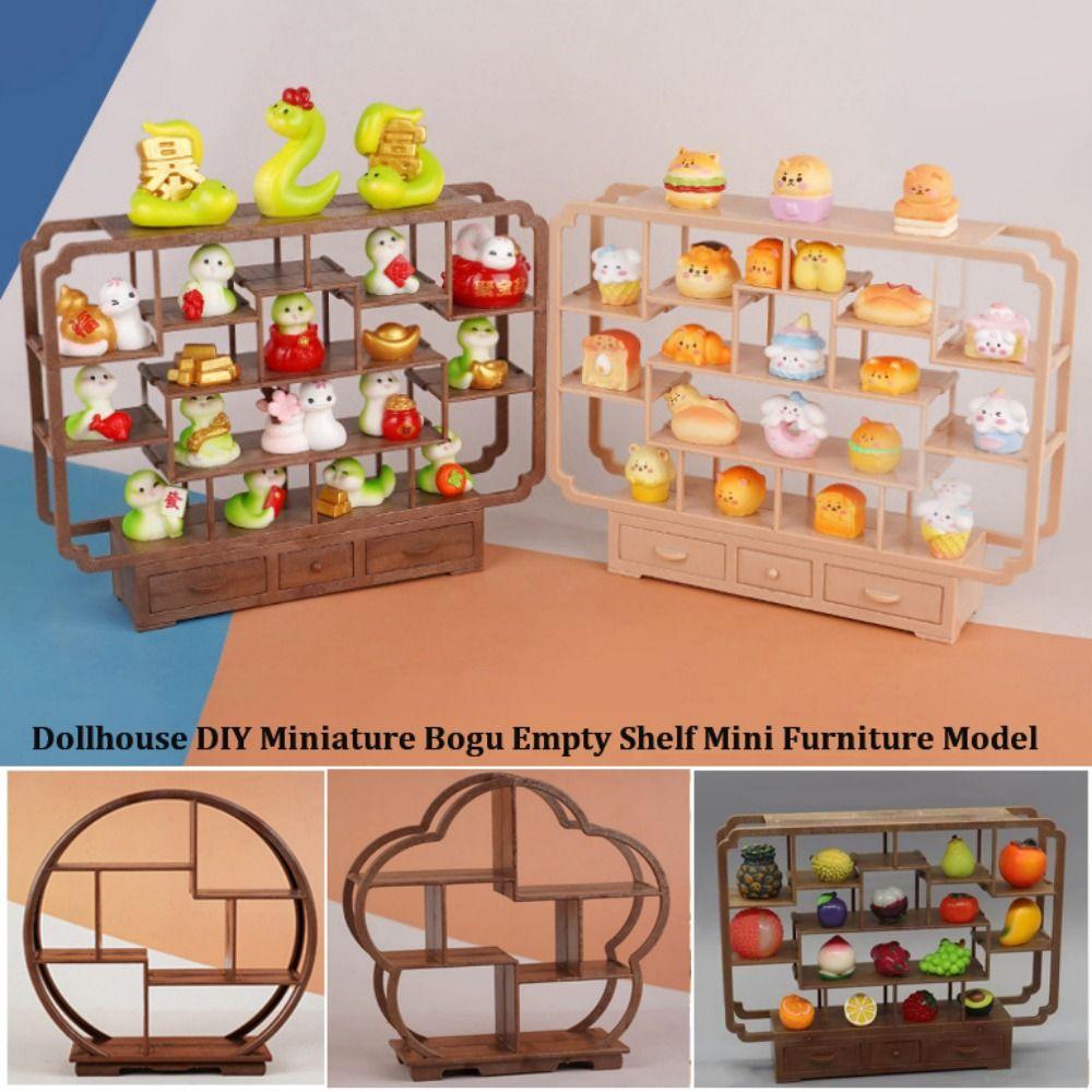 DIY Dollhouse Miniature Bogu Mini Stand Storage Rack High Quality Furniture Model Display