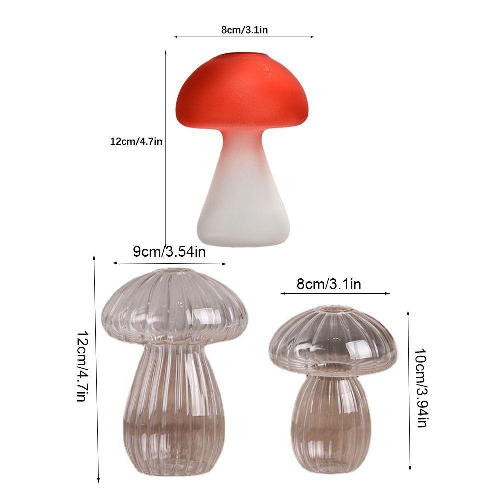 New Transparent Mushroom Shaped Glass Vase Aromatherapy Bottle Creative Home Hydroponic Flower Table Simple Decoration
