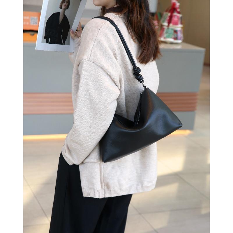 

Сумка подмышкой из натуральной кожи, модная сумка через плечо на одно плечо One Size чёрный