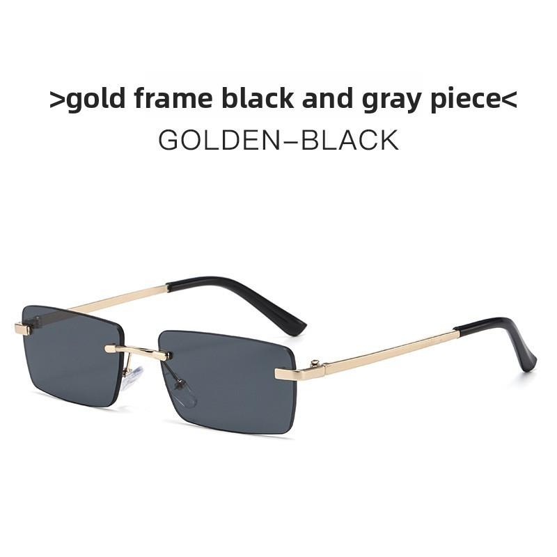 Fashion Unisex Square Frameless Sunglasses With Uv400 Protection For Summer Outings And Parties
