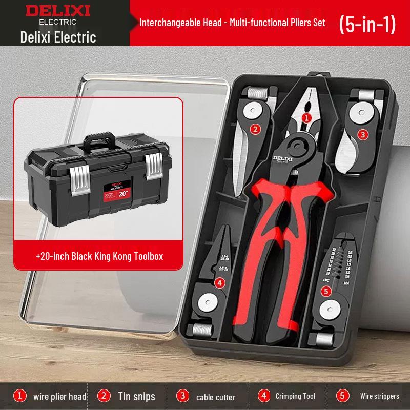 DELIXI Multifunctional High-Hardness Electrical Wire Cutter and Electrician Pliers Set