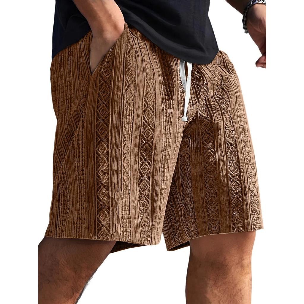 Men's Casual Textured Loose Five-inch Length Shorts - Men's Comfortable Sports Breathable Shorts