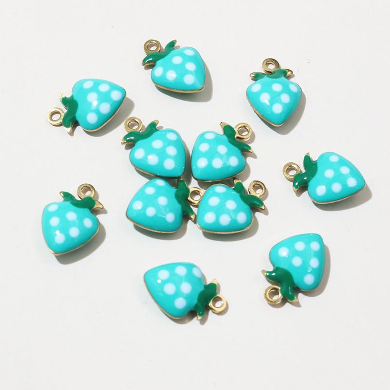 20pcsStainless Steel Enamel Strawberry Charms Pendant 11x8mm Fruit for Earrings Necklace Bracelet DIY Jewelry Accessories