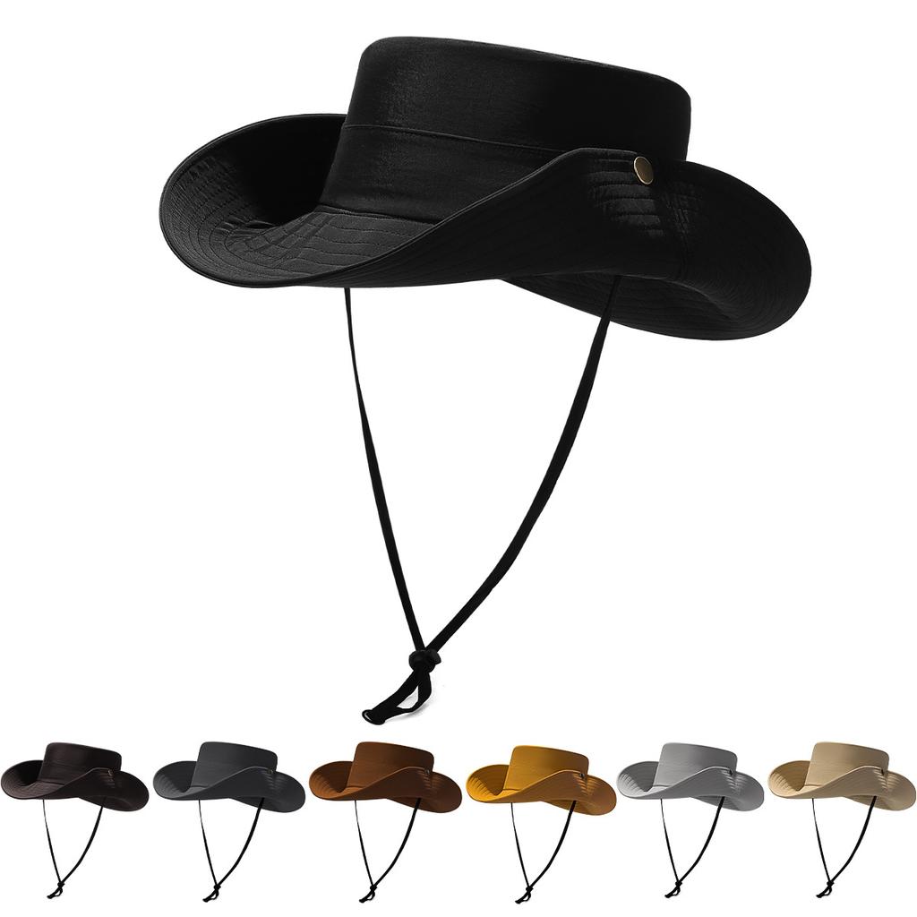 Plain Quick-Dry Fisherman Hat Outdoor Mountaineering Hat Travel Sun Protection Hat Summer Sunshade Hat Large Brim Sun Hat Cross-