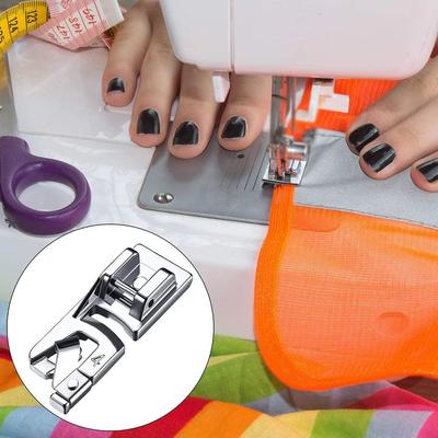 3Pcs/Set Narrow Rolled Hem Sewing Machine Presser Foot Metal Universal Household Sewing Tool 3/4/6mm Hem Presser Foot