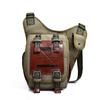 Men's Vintage Retro Style Canvas Leather Saddle Bag Satchel Shoulder Bag Messenger Bag Travel Motorcycle Bags for Men