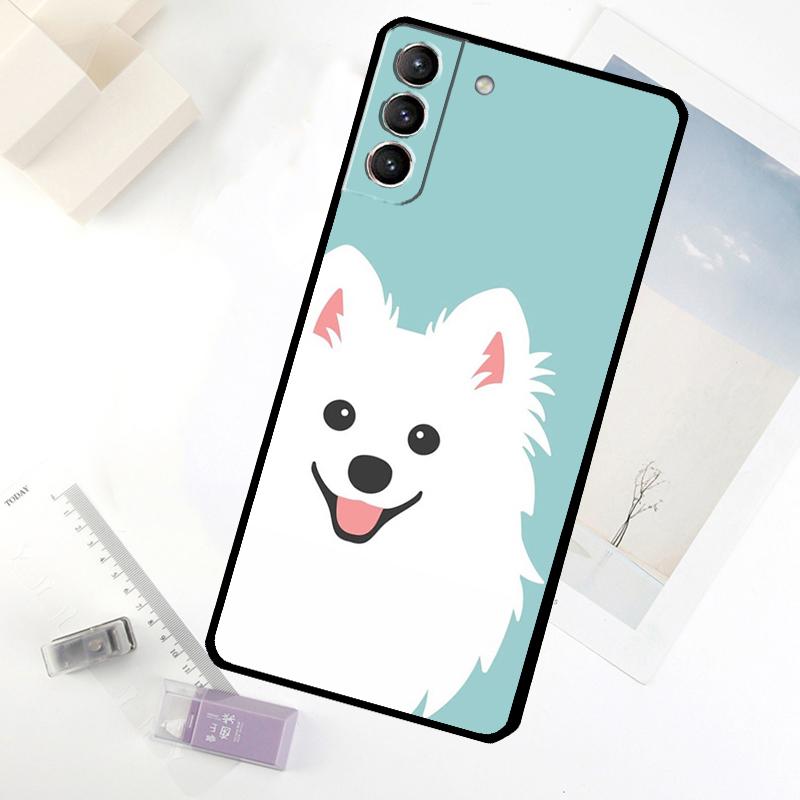 Japanese Spitz Dog Phone Case For Samsung Galaxy S25 FE S20 FE S21 S22 S23 S24 S25 S26 Ultra S10 S25 Plus Cover