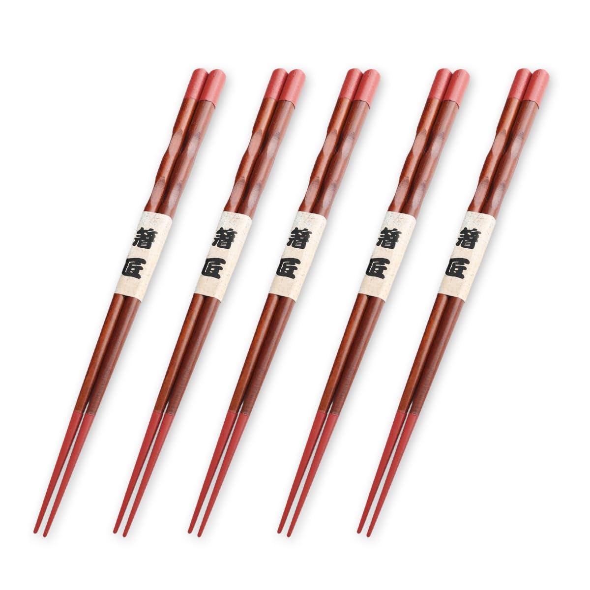 

Wooden Carved Set of Current Model J-kitchens Chopsticks, Red, 5, 23cm,