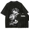 Fairy Tail Natsu Dragneel Printed Tee Men Women Washed Cotton T-shirts Manga Vintage T Shirt Harajuku Male Short Sleeve Tshirt