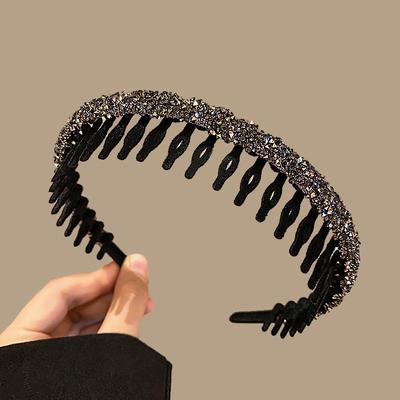 Beflockte Acryl-Lünette Haarreifen für Frauen Damen Stirnband