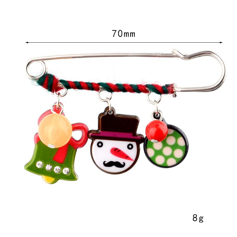Christmas Series Cute Cartoon Pin Snowman Bell  Christmas Stocking Brooch