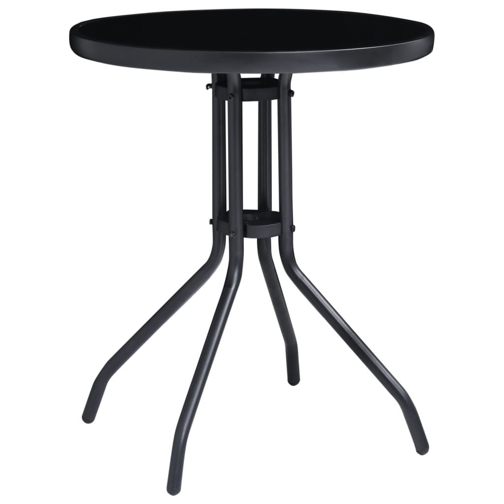 Cheap Garden Table Anthracite and Black 60 cm Steel and Glass for
