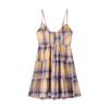 Women's Summer Plaid Bow Lace-Up Mini Dress