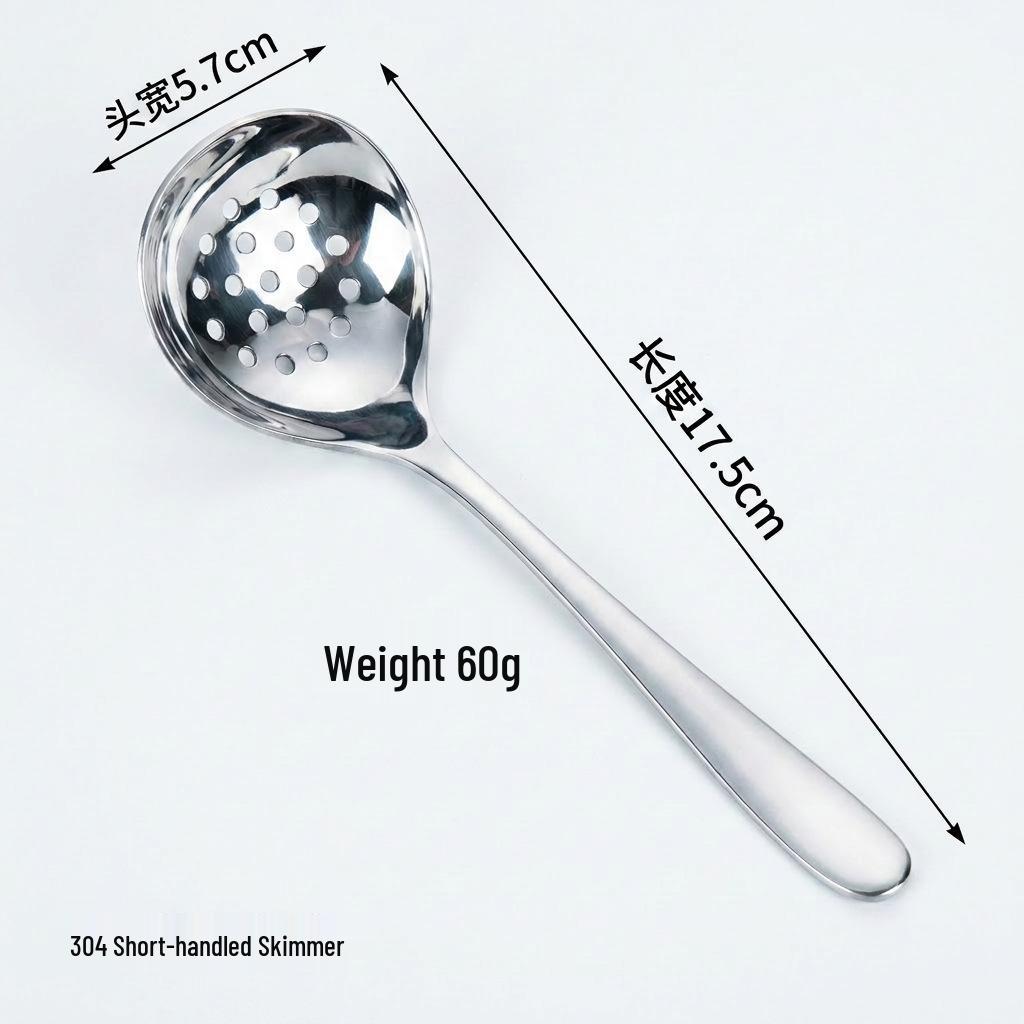 304 Stainless Steel Thickened Ladle - Large Deep Head for Soup, Hot Pot, or Porridge, with Slotted Design for Easy Straining in Household Use