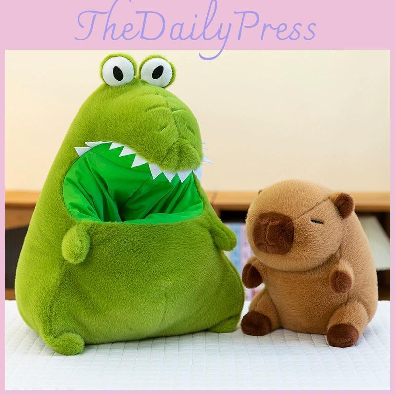 Transformable Cartoon Capybara Plush Toy Detachable Stuffed Animal Gift Pillow