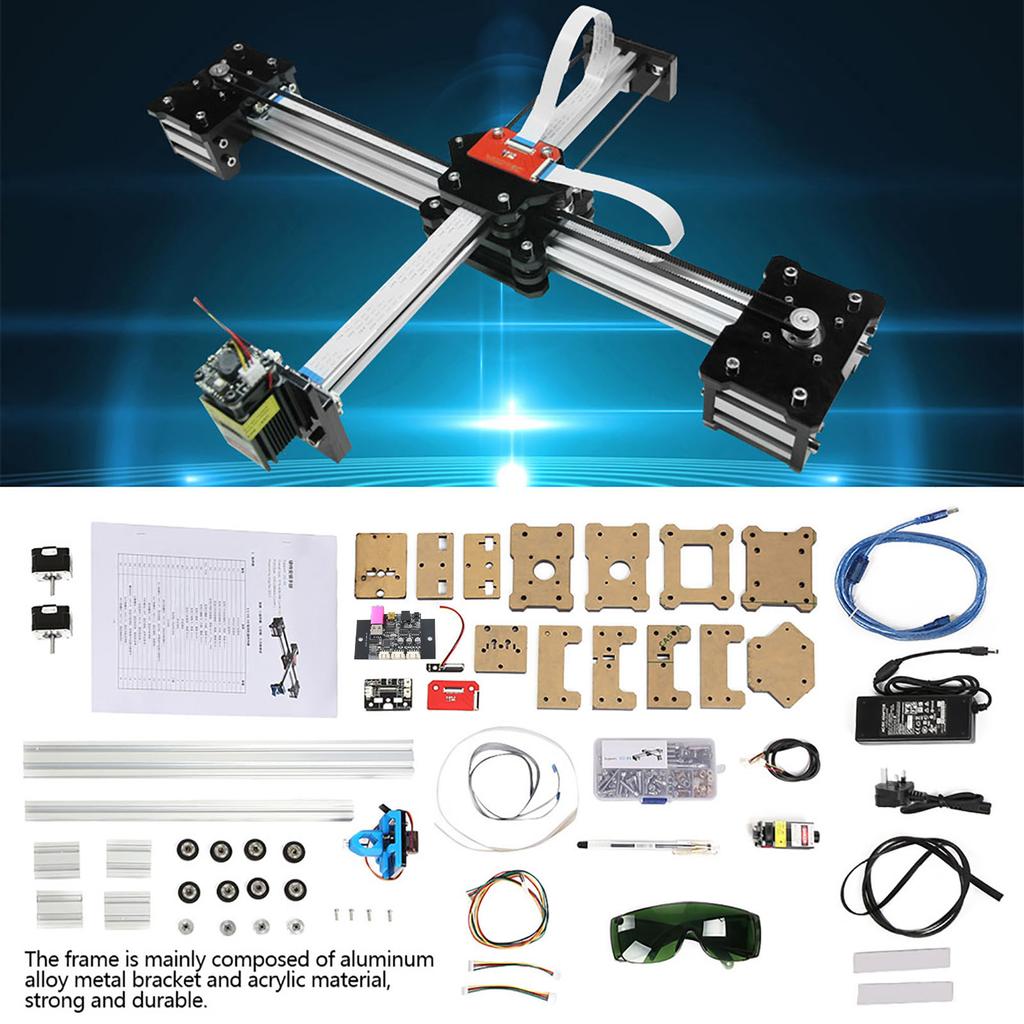 2 Axis CNC XY Plotter Pen Drawing Machine Robot with 0.5W Laser