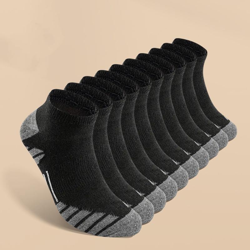 10 Pairs Cool Men Black White Four Seasons Cotton Sock Set Male Solid Color Breathable Sports Running Big Size Socks For Men
