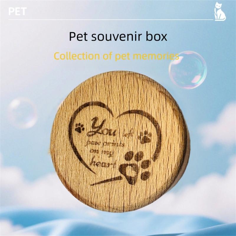 Handcrafts Wooden Pet Memorial Box Safe Preserving Ashes Furs For Pet Cats Dog Memorial Preservation Cremation Holder