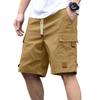 Men's Summer Work Shorts: Drawstring Athletic Pants, Loose-Fit Casual Straight-Leg Mid-Length Shorts