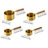 4Pcs Stainless Steel Wooden Handle Measuring Cups Spoons Baking Tools Coffee Bartending Scale Kitchen Accessories Set