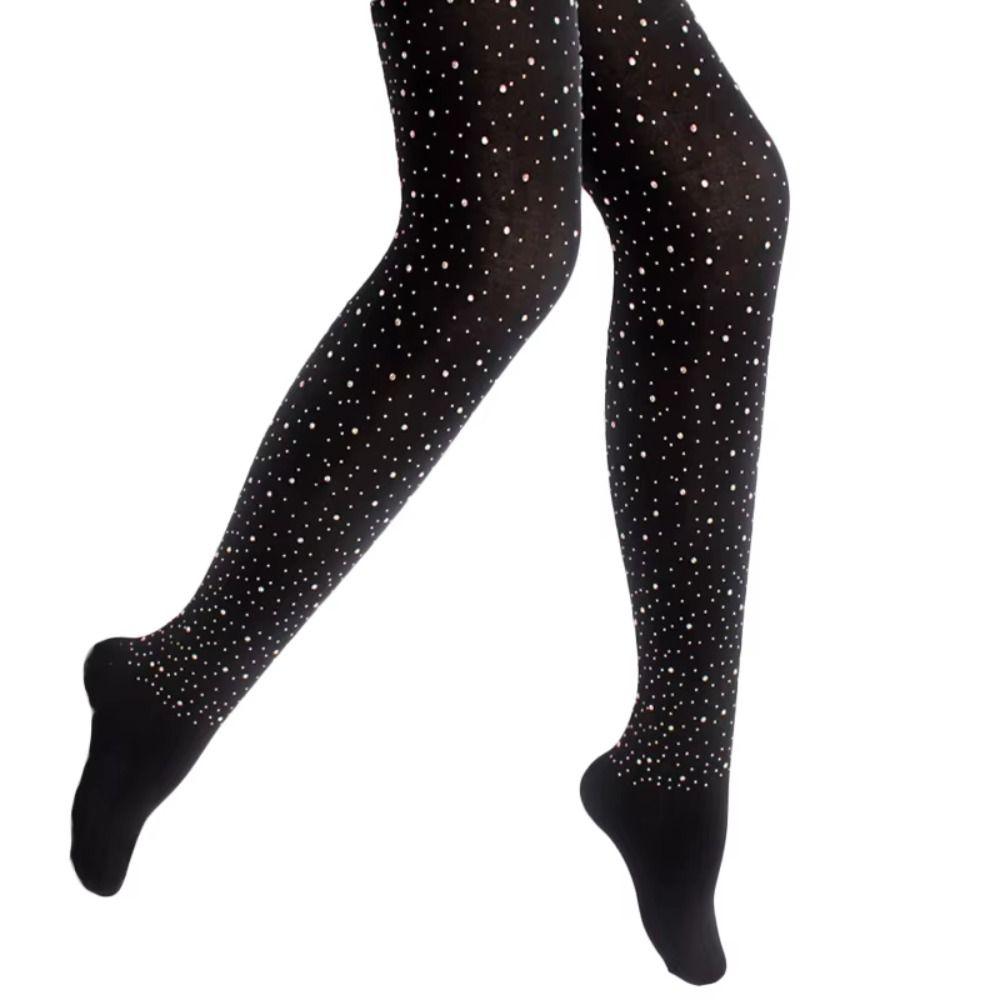 Gymnastics Figure Skating Pants Pantyhose Rhinestone Tights Ice Skating Socks Autumn Winter
