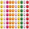 600Pcs Wood European Beads Cube with Number Large Hole Beads Mixed Color 10.5x10.5x10.5mm Hole: 4mm