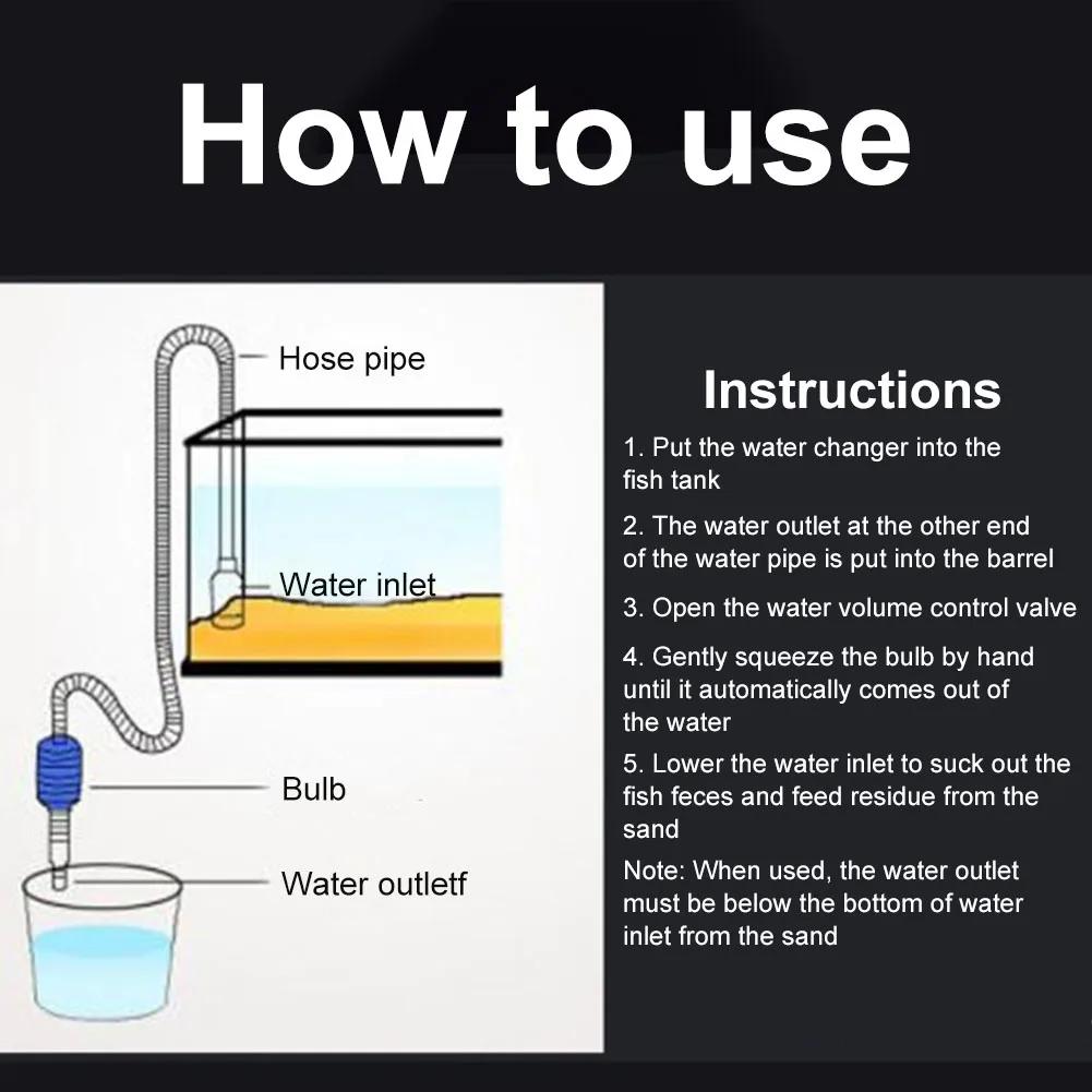 Akvaryum Sifon Balık Tankı Sifon Vakum Çakıl Su Filtresi Temizleyici Sifon Pompası Manuel Temizleyici DeğiştiriciGüvenli Vakum