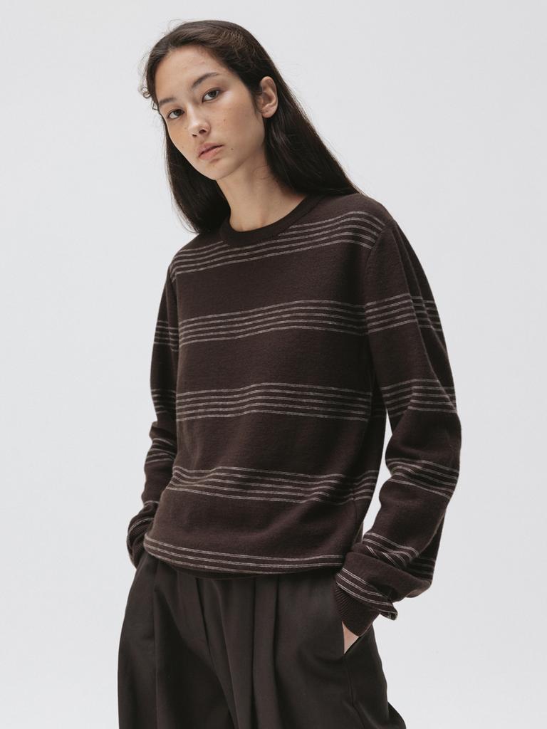 Moia Reverse Stripe Knit (Brown)