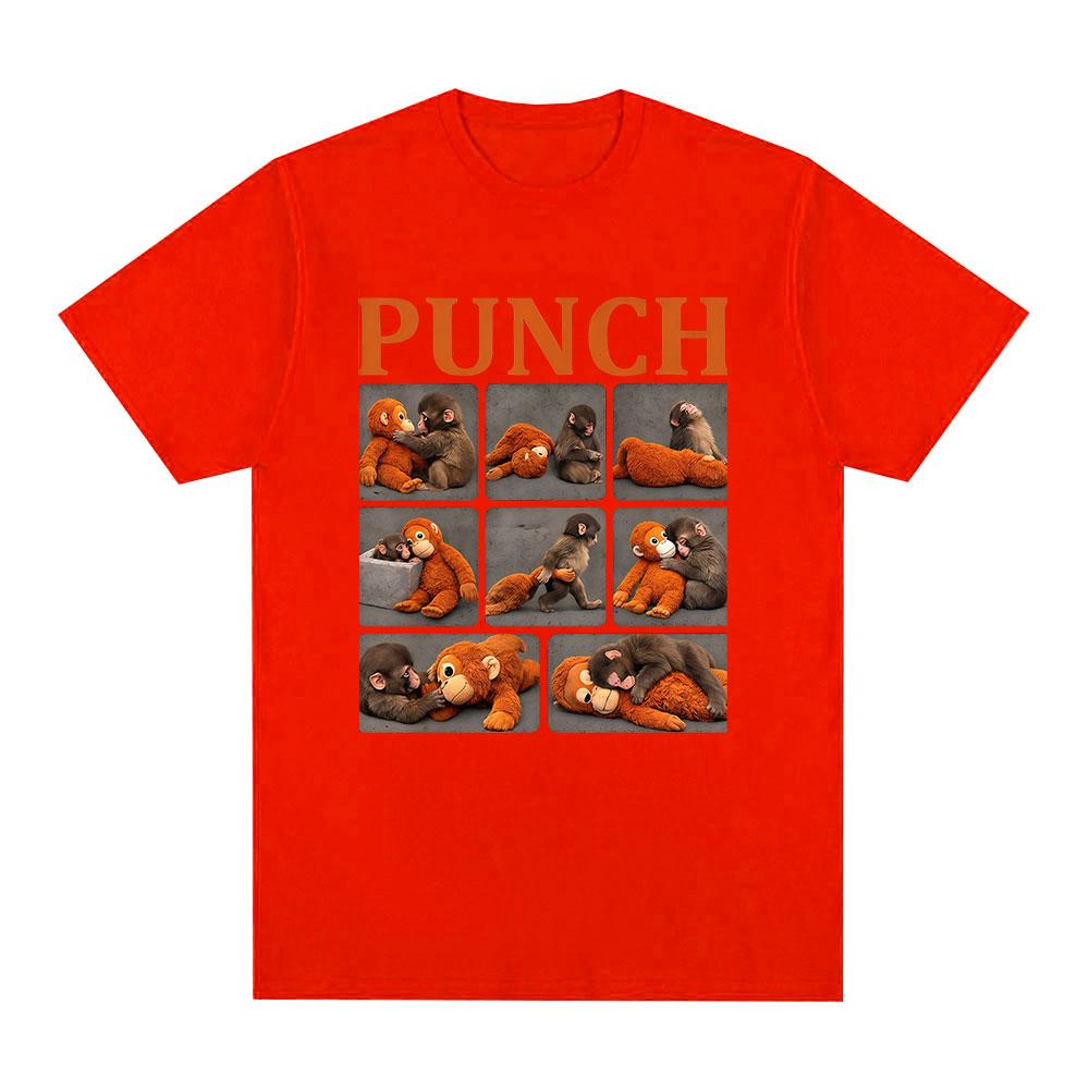 Punch The Monkey Baby Zoo Funny Meme Tshirts Unisexs Women Clothing Casual Cotton Tshirt Fashion Oversized Short Sleeves T Shirt