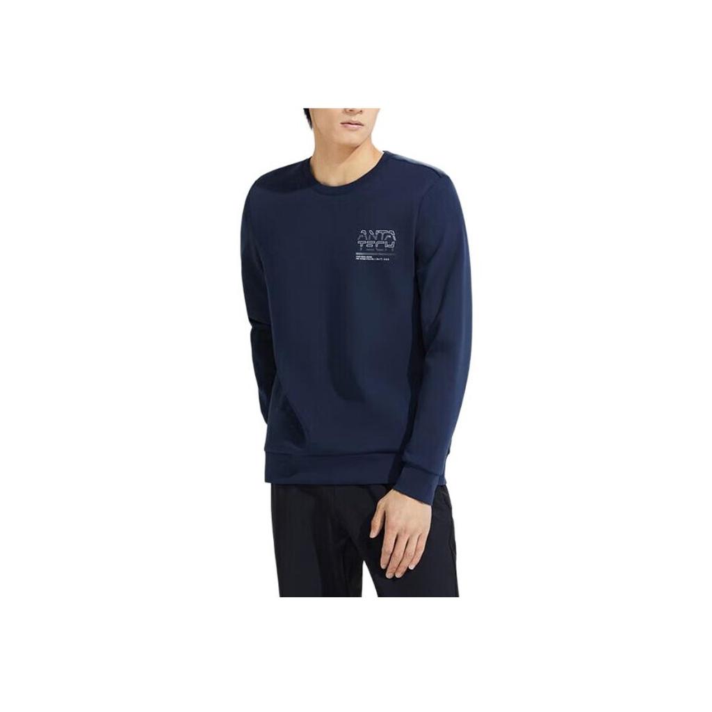 Anta Training Series Logo Print Sweatshirt Men sweatshirt Blue 152317725-2