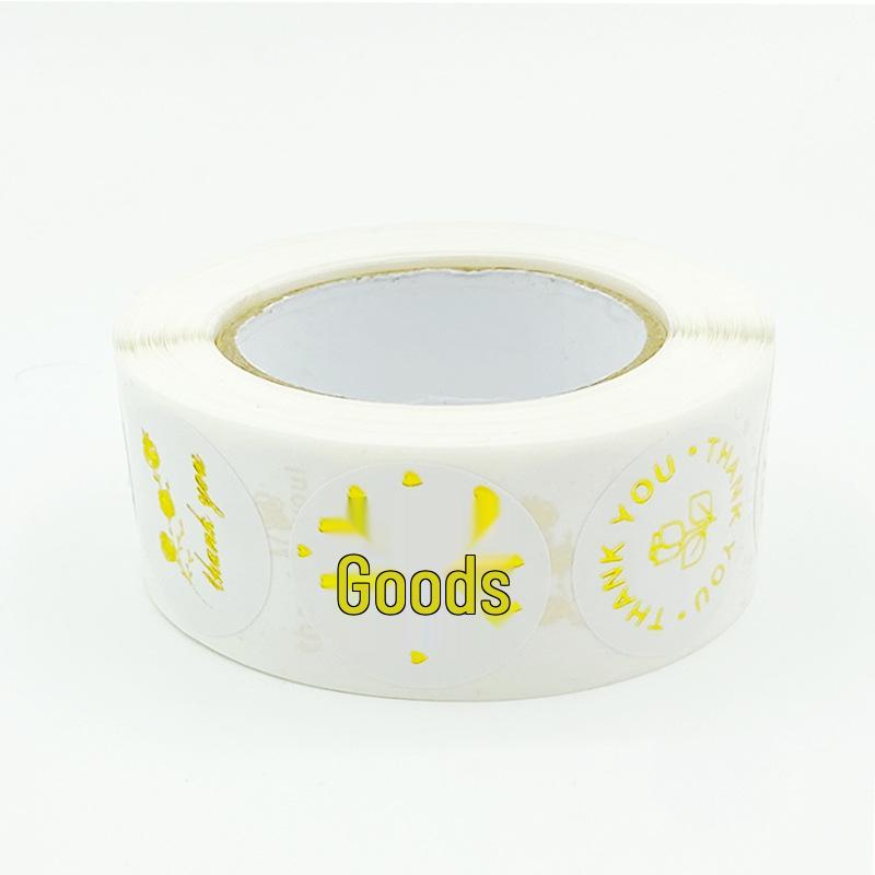 Gold Thank You Stickers: Round, Rose Foil, Self-Adhesive Labels for Small Business Packaging.