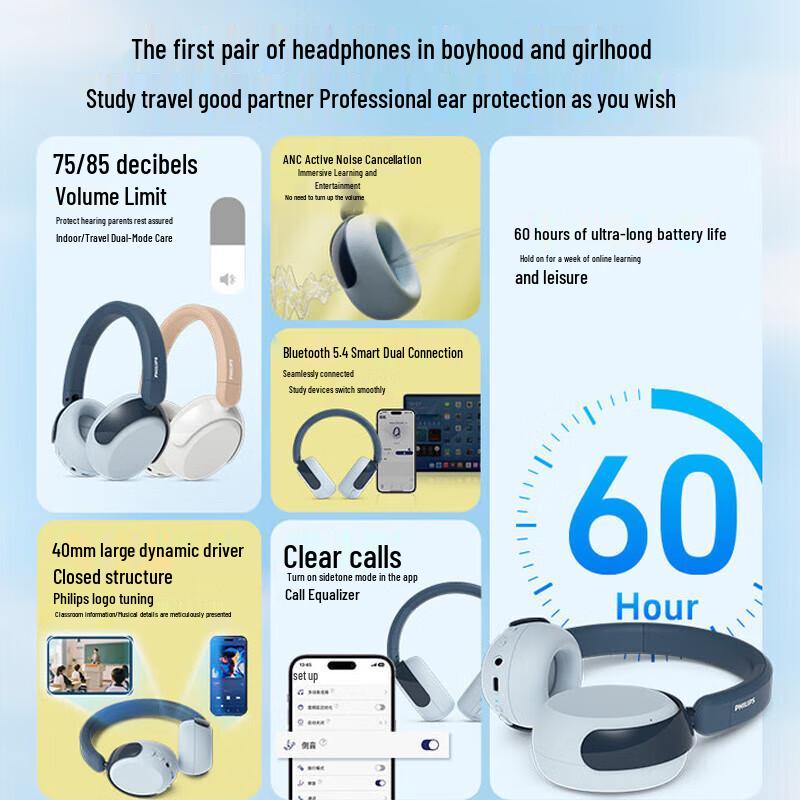Philips Children's Wireless Bluetooth Learning Headphones
