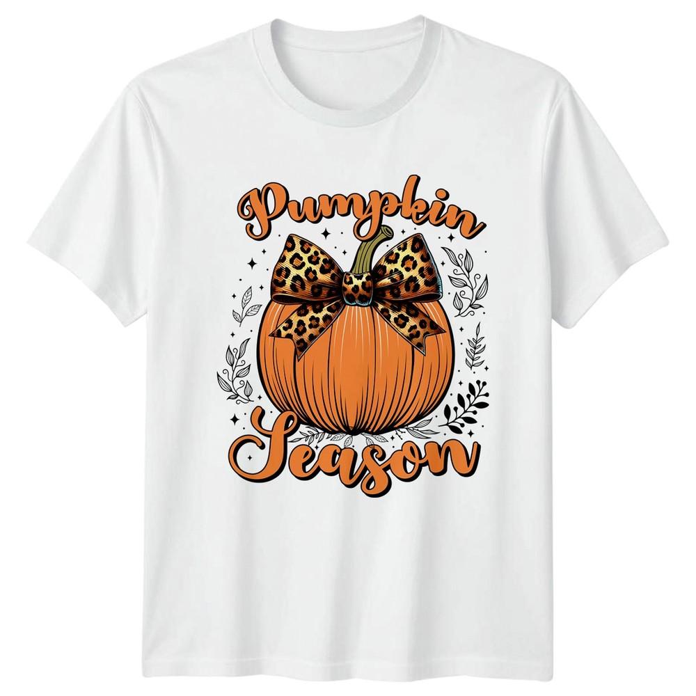 Pumpkin Season Unisexs TShirt Leopard Print Harvest Autumn Gift For Her S