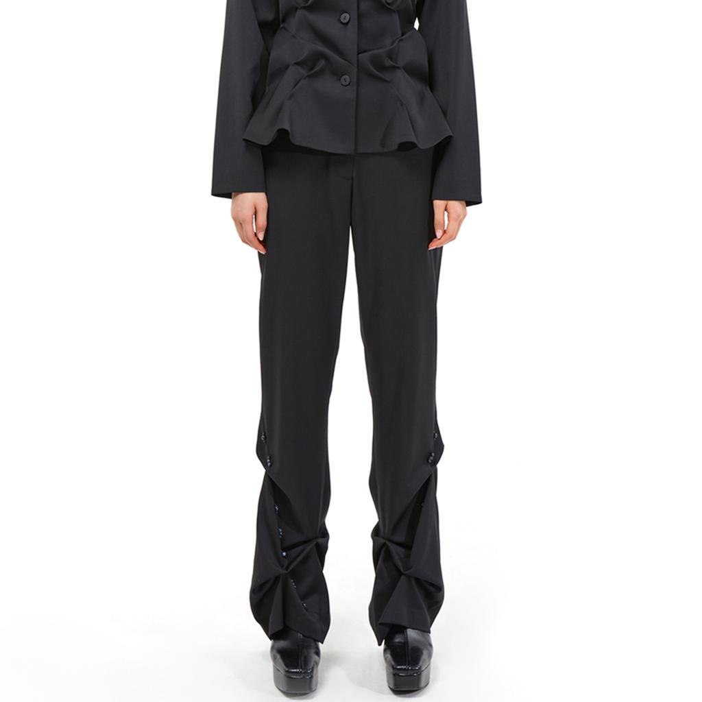 Kimjisu Dozi - Beaded Slim Trousers _ Black