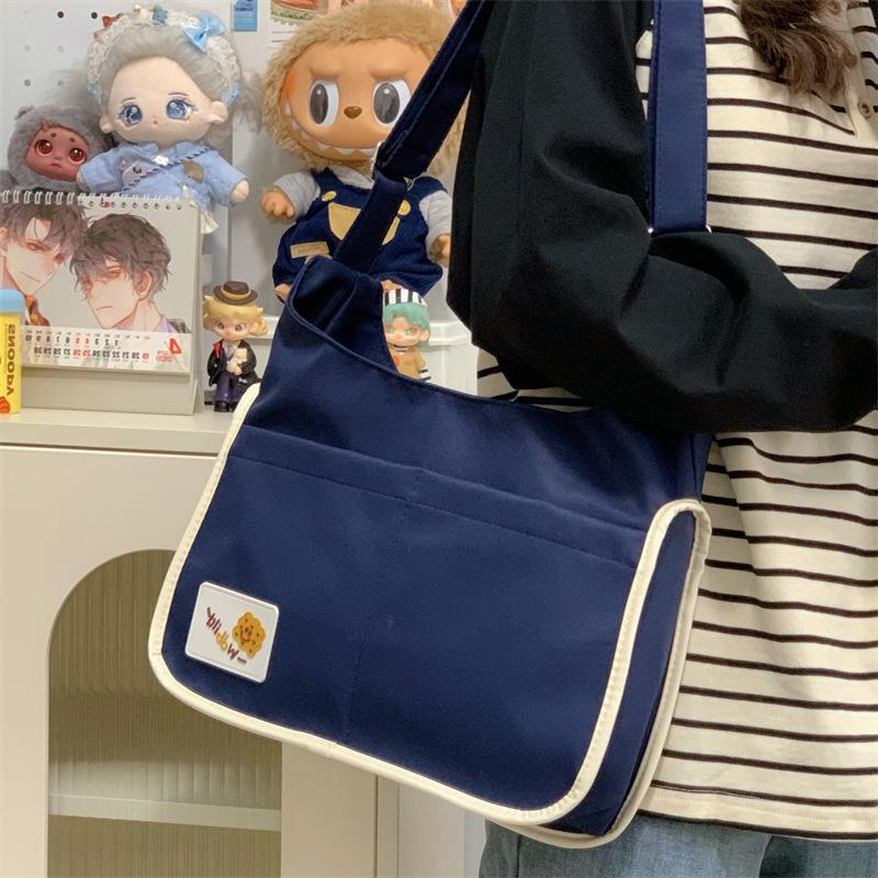 Double-sided dual-purpose wind girl heart messenger bag, transparent portable shoulder bag for students in class