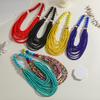 Bohemian Vacation Style Rice Beads Handmade Jewelry Set for Women Multilayer Necklace Earrings Accessories