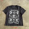 Y2k 2000s Jimmyz Brand Black T Shirt Coat Of Arms Skull Fleur De Lis Vintage Graphic Soft Breathable Casual Stylish