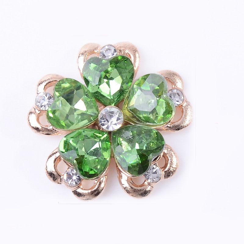 Engood 50Pcs Crystal Glass Flower Rhinestone Alloy Buttons Sewing Trim Embellishments Craft DIY Hair Apparel Clothes Accessories