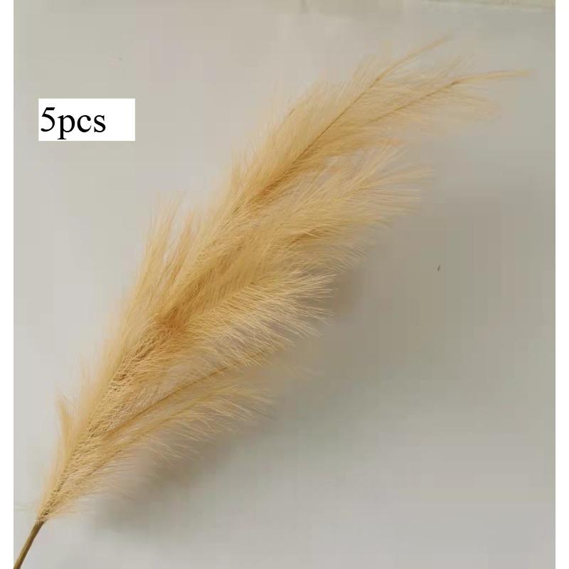 5pcs Extra Large Pampas Grass Stems 120cm Fluffy Artificial Silk Reed for Boho Home Wedding Decor