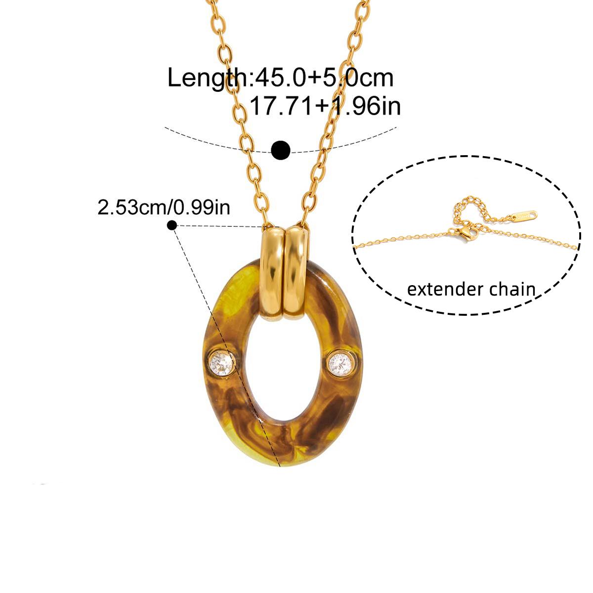 

Yori Waterproof Stainless Steel Resin Pendant Necklace For Women Delicate Daily Sweet Jewelry Accessories Bijoux Femme