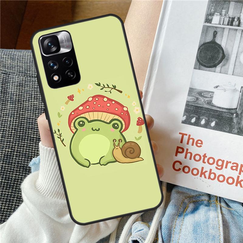 

Cottagecore Frog Mushroom Kawaii Fundas для Xiaomi Redmi Note 8 9 10 11 Pro Note 10S 9S 8T Redmi 10 9 9A 9T 9C чехол для телефона Redmi Note11Pro Plus