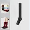 Ankela Red Socks, Women's Calf Socks, Pure Cotton Autumn and Winter Angora Red Knee-high Socks, Vertical Boneless Socks, Pile Socks