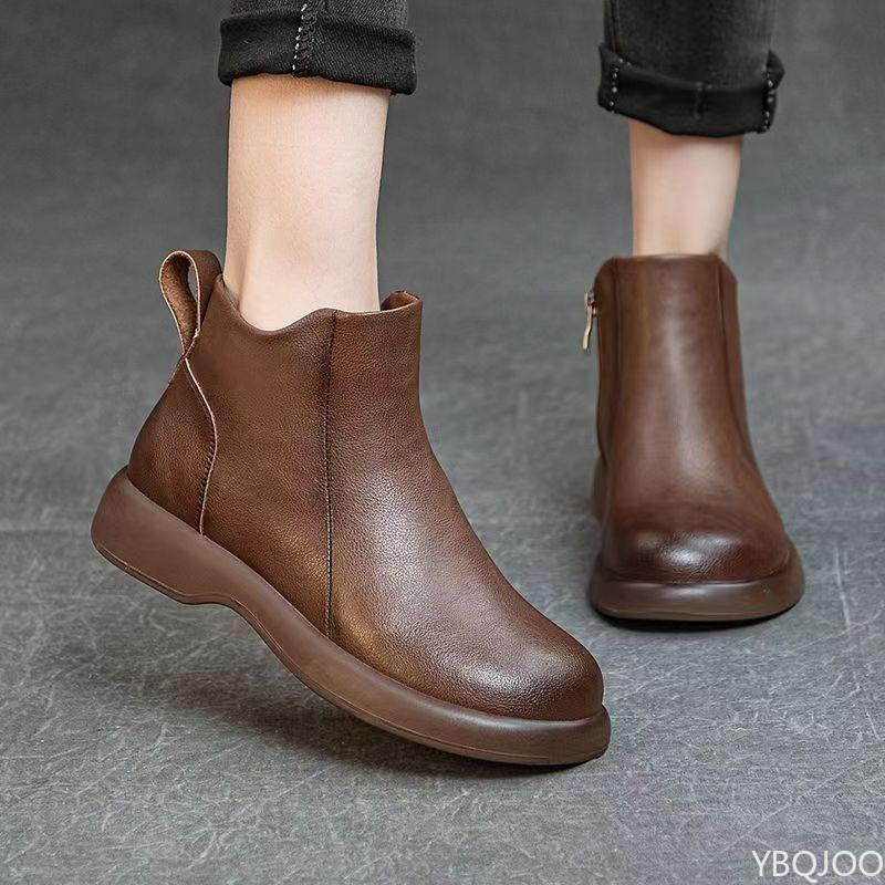 Fashion Woman Short boots Flat Fashion Chic and Elegant High Quality Autumn Simple comfortable versatile casual Woman boots