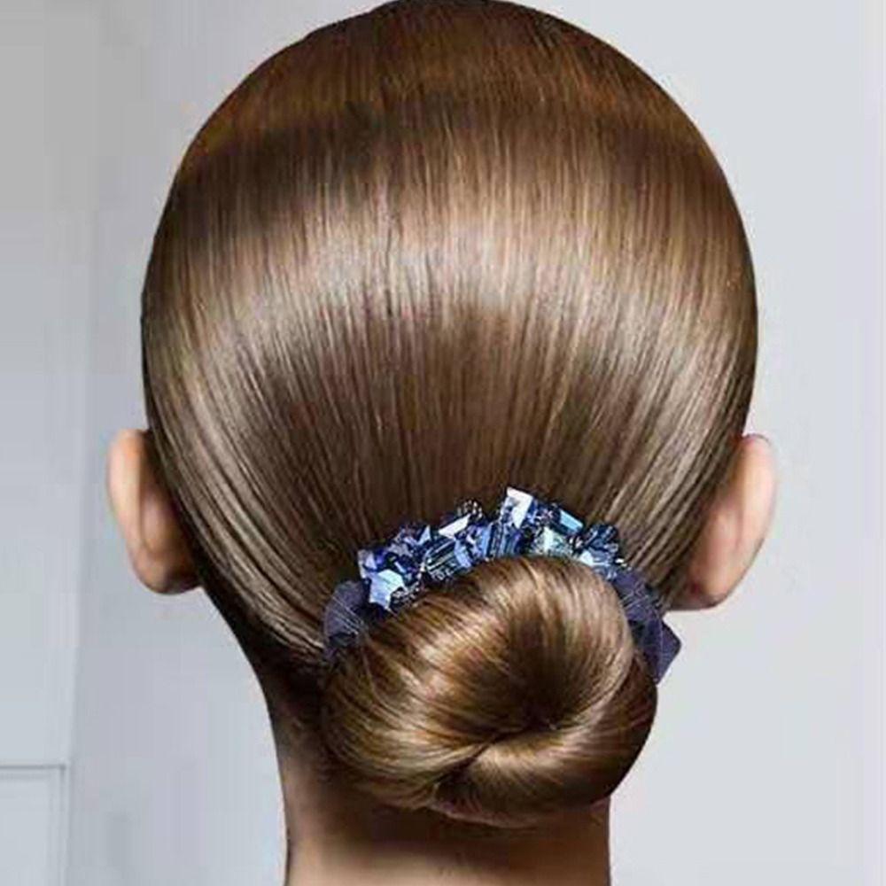 

Floral Zircon Hair Ring Women Hair Tie Korean Style Hair Rope Girl Hair Scrunchies Headwear pink-A