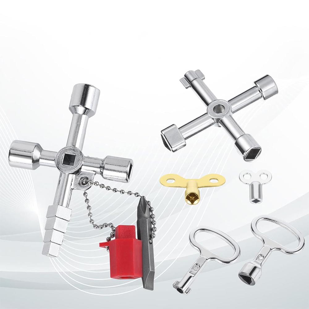 8 stk. Universalnøkkel for anleggsmaskiner for utløpsventiler og kraner, forsyningsskap