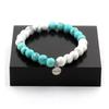 Beaded Bracelet - Howlite & Turquoise 8 Mm - Turquoise - Length 19-20 Cm - Unisex
